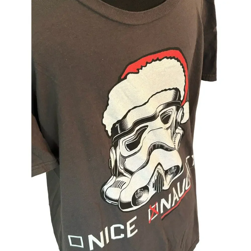 STAR WARS NICE‎ OR NAUGHTY STORM TROOPER SHORT SLEEVE LARGE T SHIRT